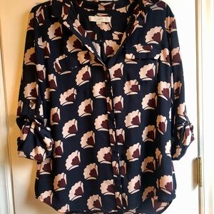 Ann Taylor Loft blouse patterned